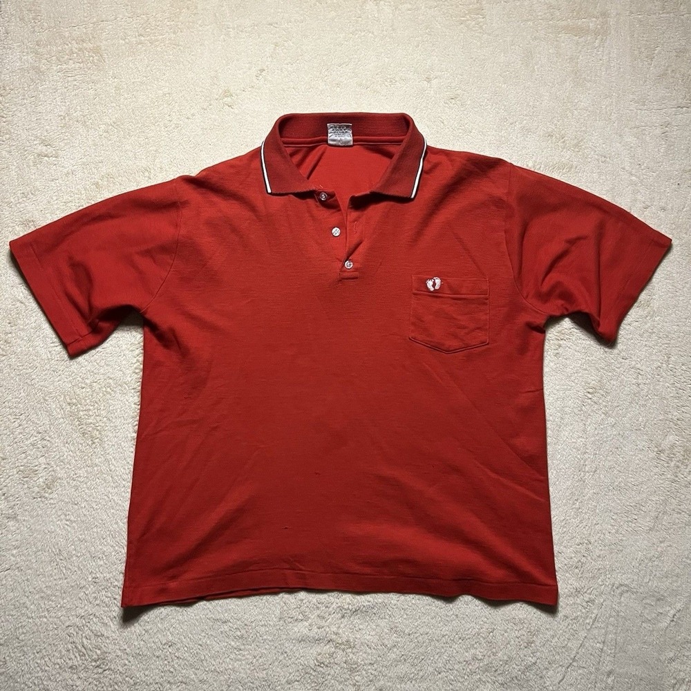 Vintage 80s 90s Hang Ten Polo Red Size XL Classic Preppy Academia Beach USA